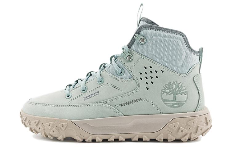 Timberland Anti-Slip Wear-Resistant High-Top Trekking Shoes Men's Light Gray