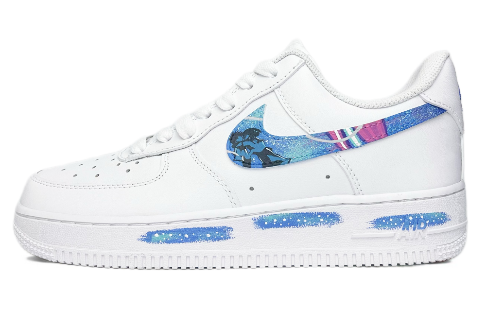 Nike Air Force 1 Low Top Skateboard Shoes Women's White Blue