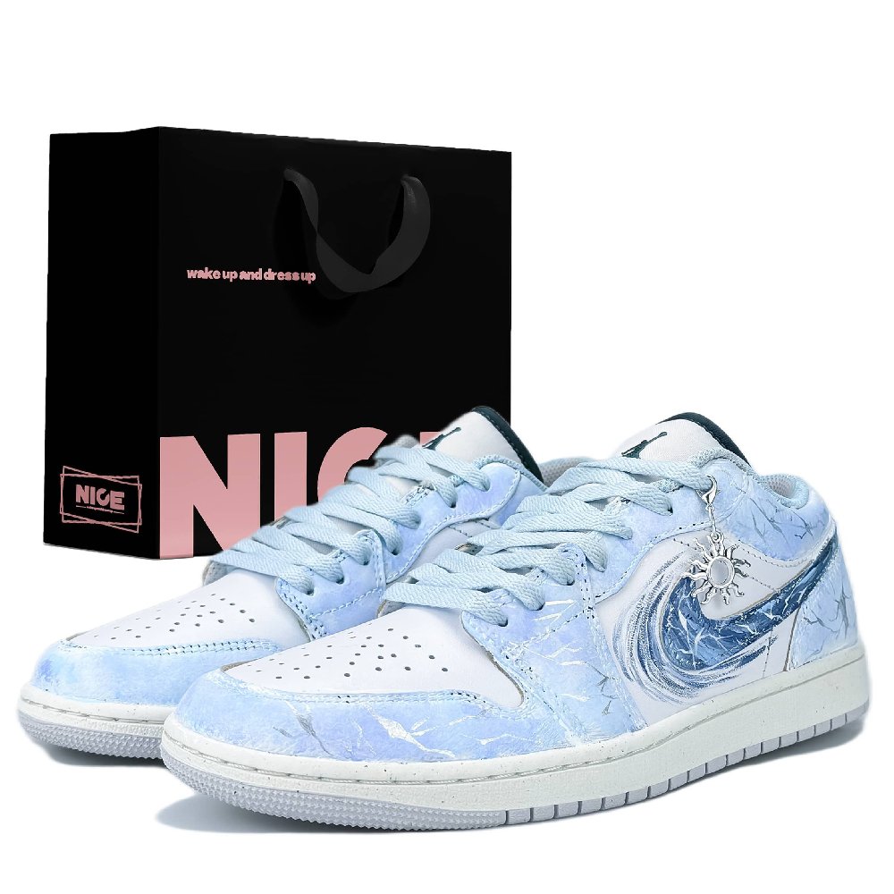 Jordan Air Jordan 1 Abrasion Resistant Low Top Skateboard Shoes Men's Sky Blue