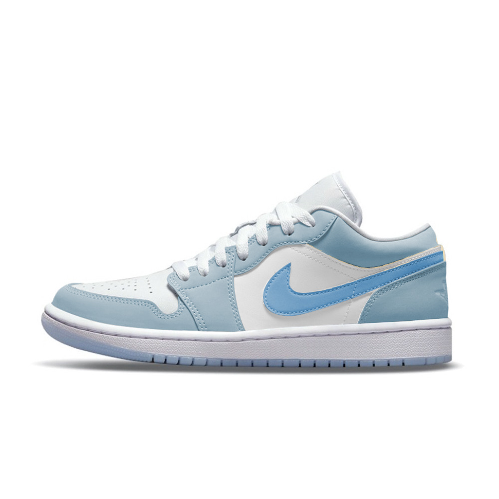 Jordan Air Jordan 1 Cushioning Anti-Slip And Wear-Resistant Low-Top Vintage Basketball Shoes Women's Blue White
