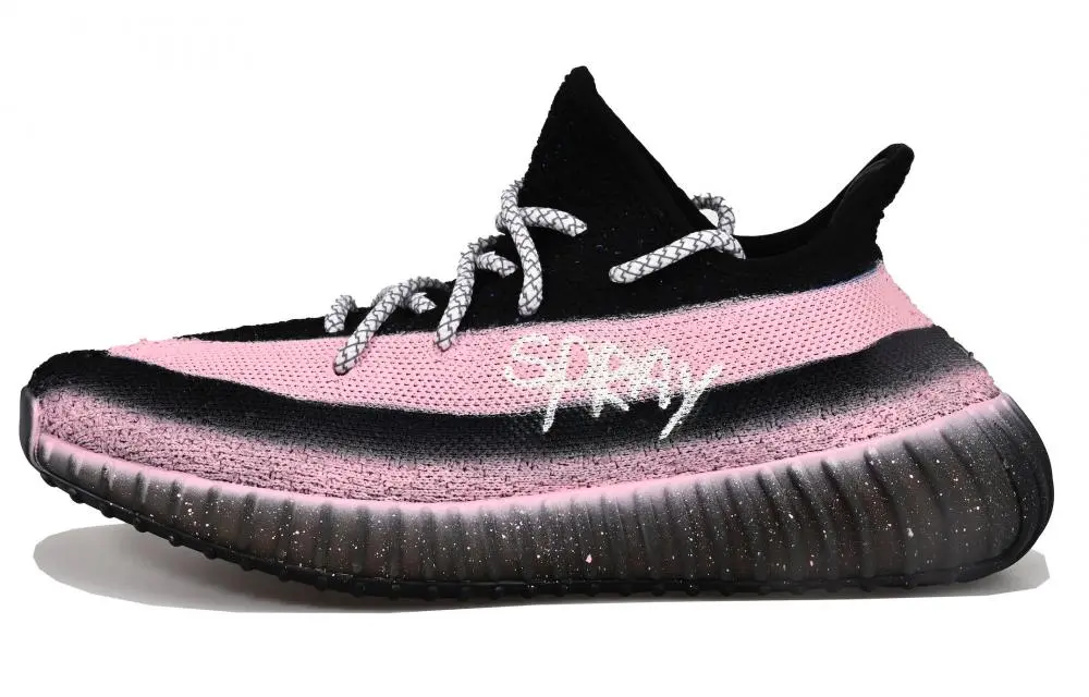 Adidas Originals Yeezy Boost 350 V2 Low top Running Shoes Men's Black Pink