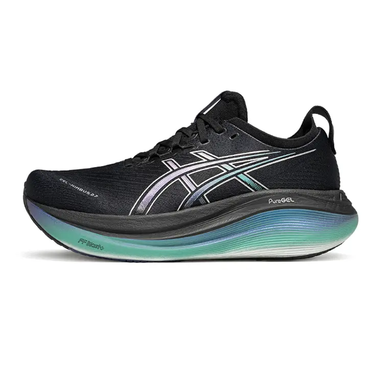 Asics GEL NIMBUS 27 Rebound Low top Running Shoes Men's Black Green