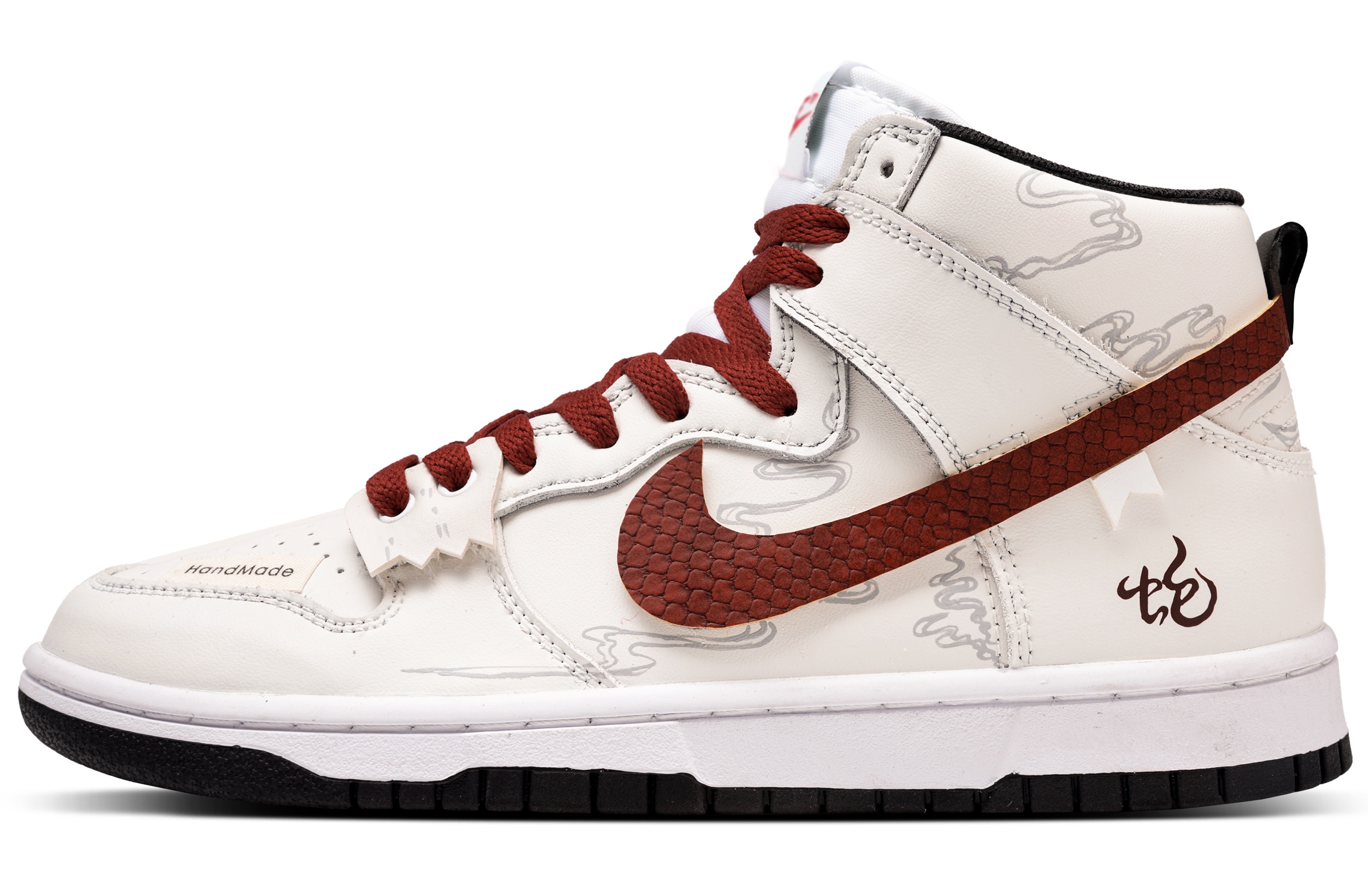 Nike Dunk Anti Slip Wear Resistant High Top Skateboard Shoes Women's White Red купить в интернет-магазине Yoocart с быстрой доставкой по России.
