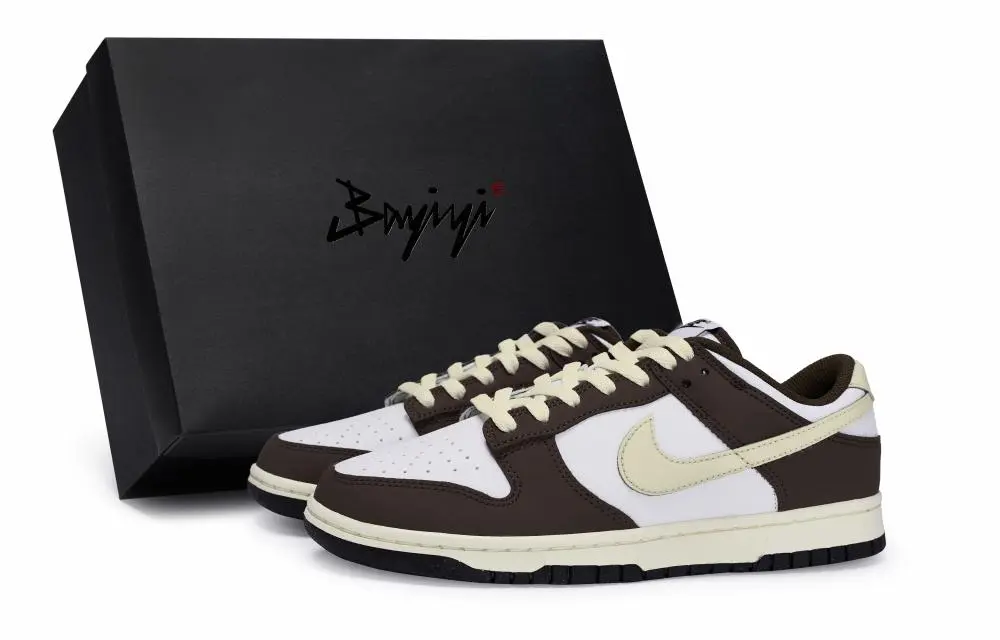 Nike Dunk 811 Manufacturing Anti-Slip Wear-Resistant Low-Top Skateboard Shoes Unisex Brown/White/Beige