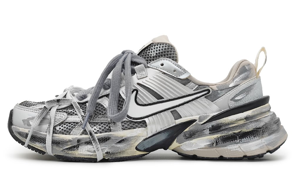 Nike V2K Run Slip-Resistant Low-Top Running Shoes Women's Silver