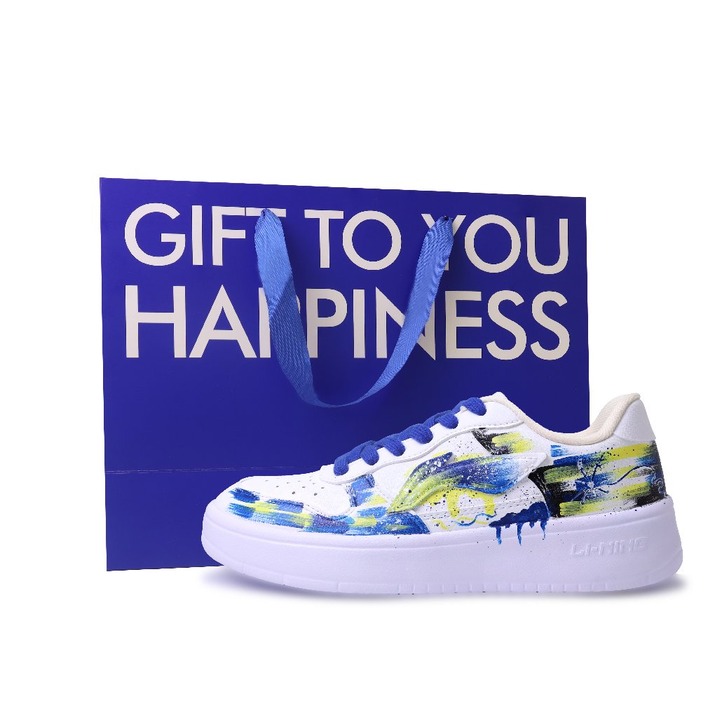 LINING Pontoon Boats Skateboard Shoes Unisex Low top White Blue Yellow Black