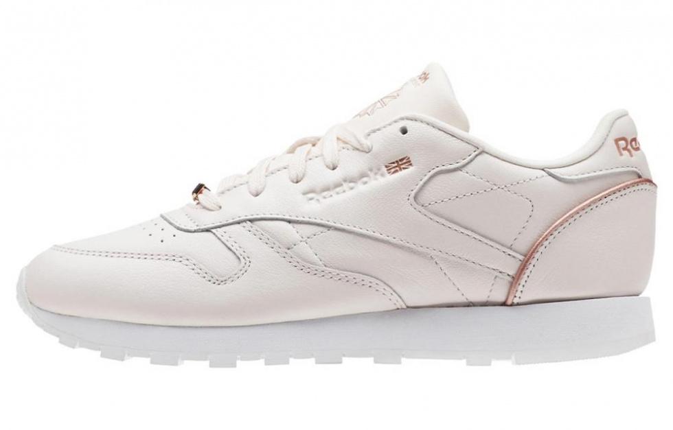 Reebok Classic Leather Hw Running Shoes Pink/Gold Women's