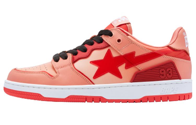 A BATHING APE SK8 STA Stylish Skateboarding Shoes Men's Pink White