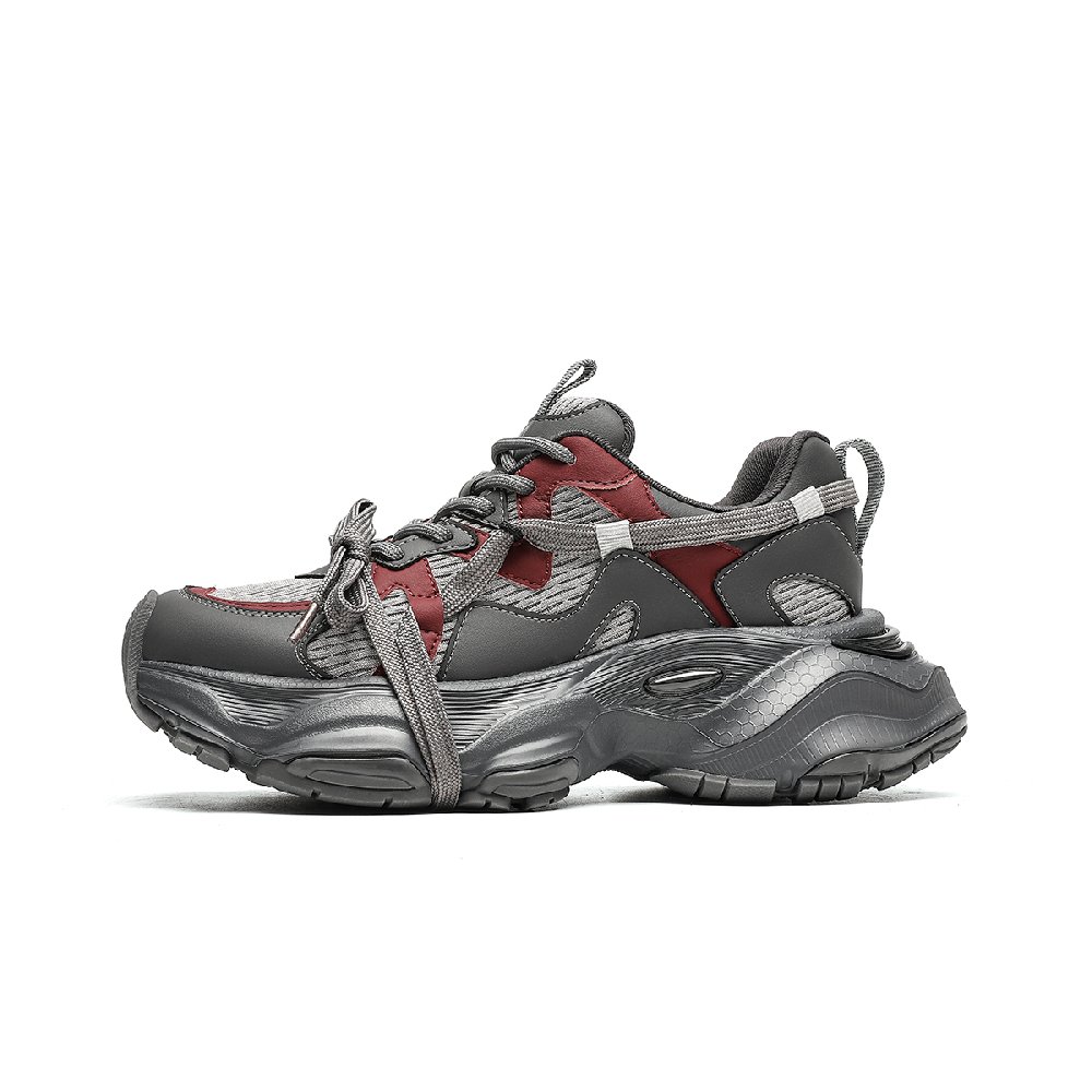 EBLAN Low Top Chunky Sneakers Women's Gray Red