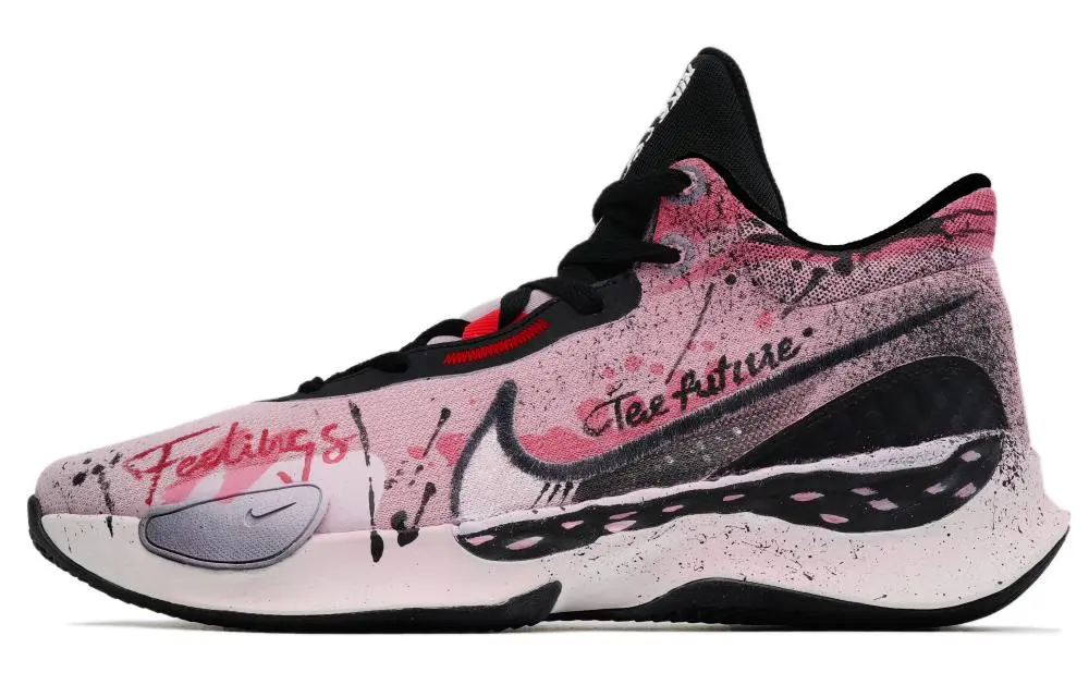 Nike Renew Elevate 3 Cushioned Slip-Resistant Abrasion-Resistant Low-Top Basketball Shoes Unisex Black Pink