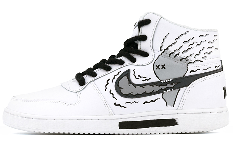 Nike EBERNON Coverage Thermal Slip Resistant Cushioning Abrasion Resistant Mid Top Skateboard Shoes Men's Black White