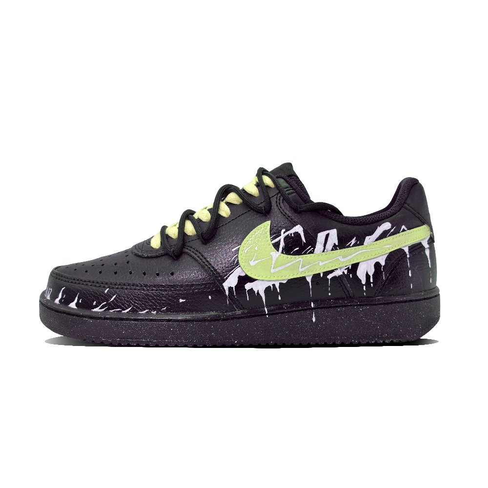 Nike Court Vision 1 Jadeite Candle Flame Anti-Slip Wear-Resistant Low-Top Skateboard Shoes Unisex Black