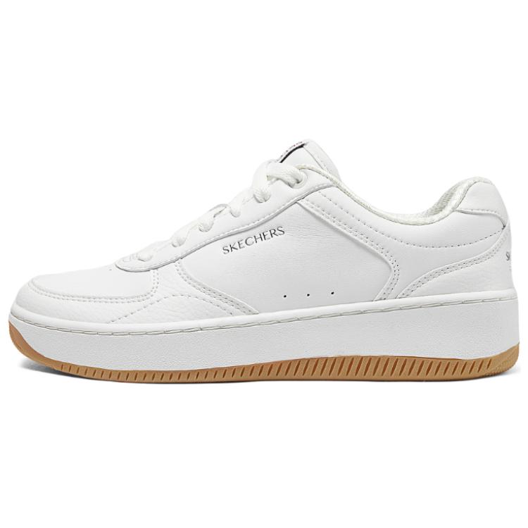 Skechers Court Classics Anti-Slip Wear-Resistant Low-Top Skateboard Shoes Women's White Yellow