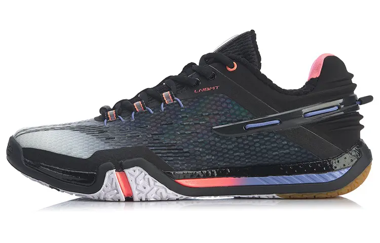LiNing Quick Start Cushioning, Slip Resistant, Supportive, And Resilient Low top Badminton Shoes Men's Black