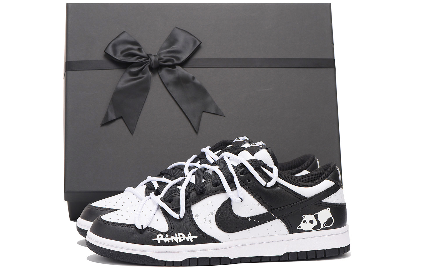 Nike Dunk Coverage Slip-Resistant Impact Resistance Wear-Resistant Low-Top Skateboard Shoes Men's Black White
