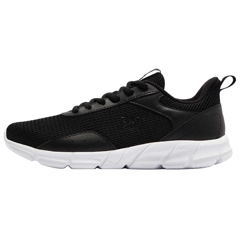 361° Breathable Lightweight Rebound Low Top Training For Long Distance Running Shoes Women's Obsidian Black White