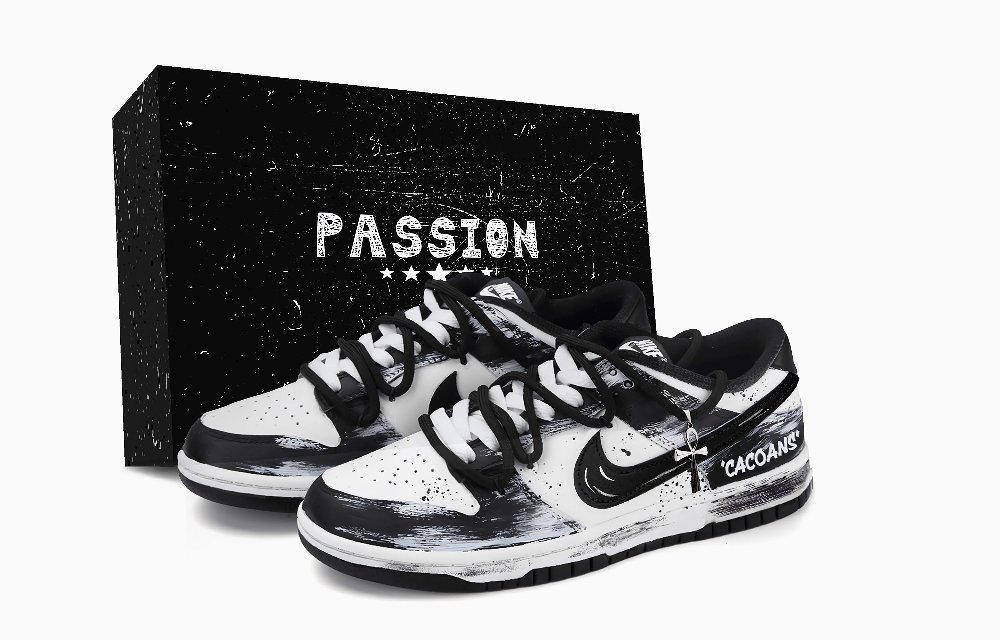 Nike Dunk Abrasion Resistant Low Top Skateboard Shoes Unisex Black