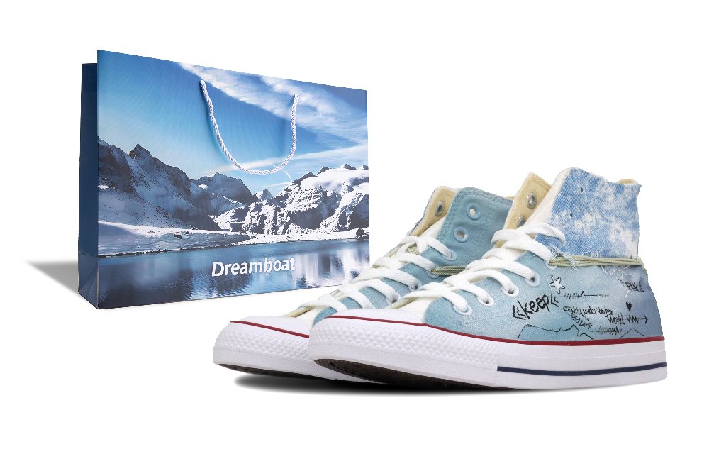Converse Chuck Taylor Hi Western Coastline Abrasion Resistant High Top Canvas Shoes Unisex Bright White Blue
