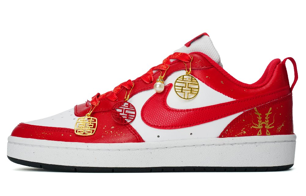 Nike Court Borough Anti-Slip And Wear-Resistant Lightweight Low-Top Skateboard Shoes Women's Red