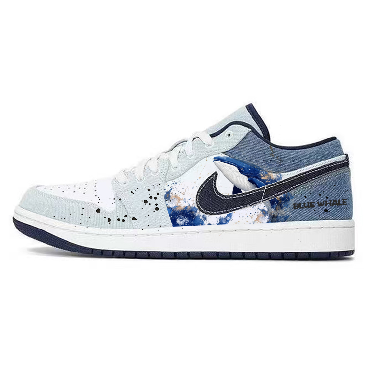 Jordan Air Jordan 1 Vintage Basketball Shoes Men Low Top White/Blue