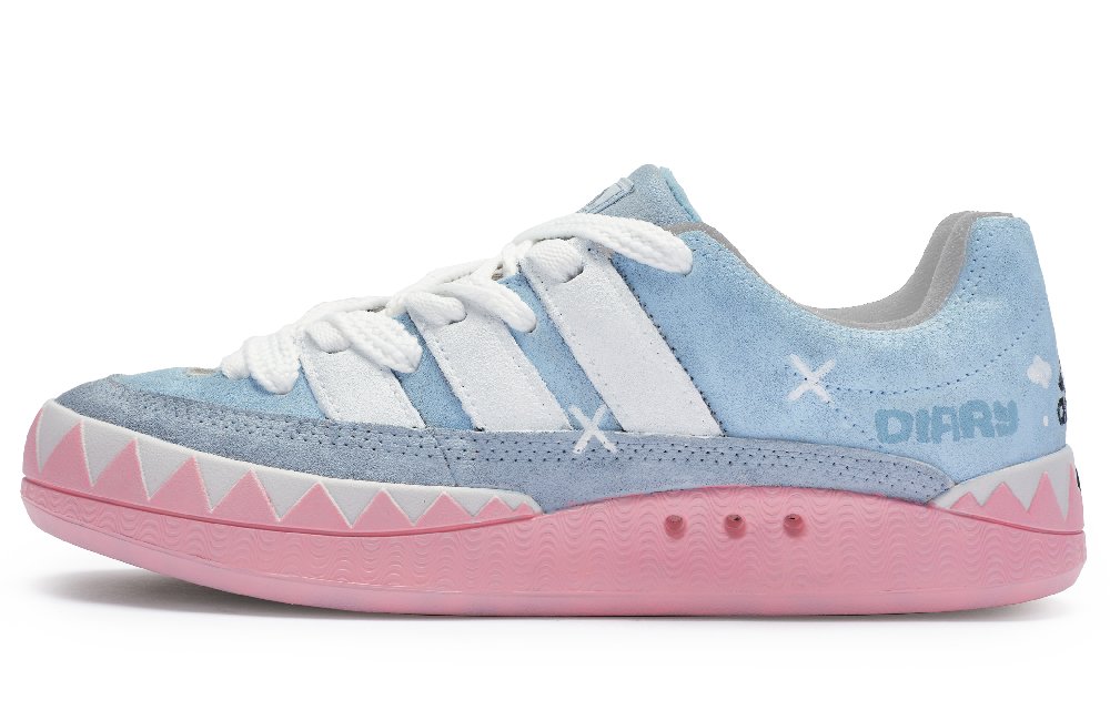 Adidas Originals Adimatic Low-Top Skateboard Shoes Unisex Blue Pink White