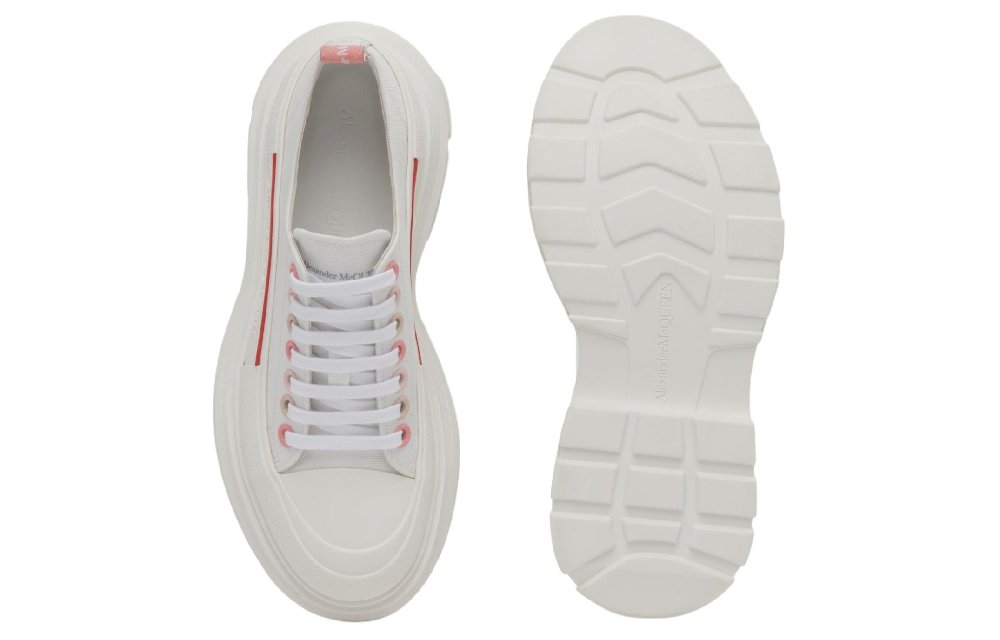 Alexander McQueen Tread Slick 45mm Lace Up Sneakers 'White Pink' Women's