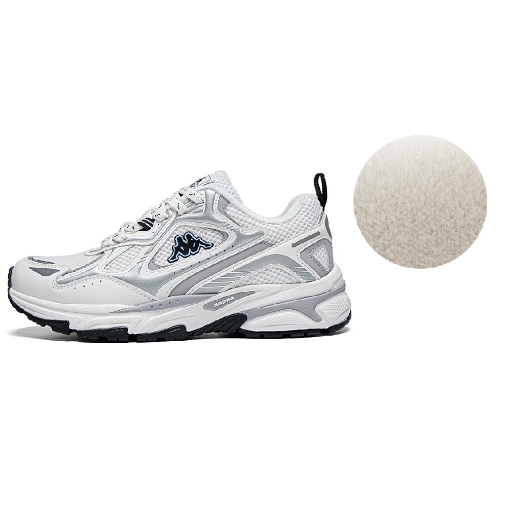 Kappa Warm Wear-Resistant Slip-Resistant Low-Top Casual Running Shoes Unisex White Gray
