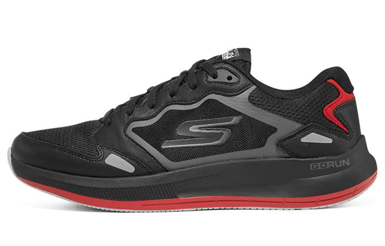 Skechers Go Run Pulse Low Top Running Shoes Men's Black Red