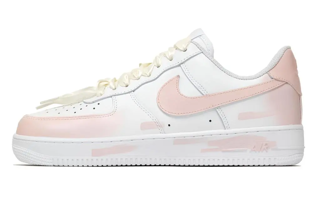 Nike Air Force 1 Pink Free Zone Abrasion Resistant Low top Skateboard Shoes Unisex White Pink