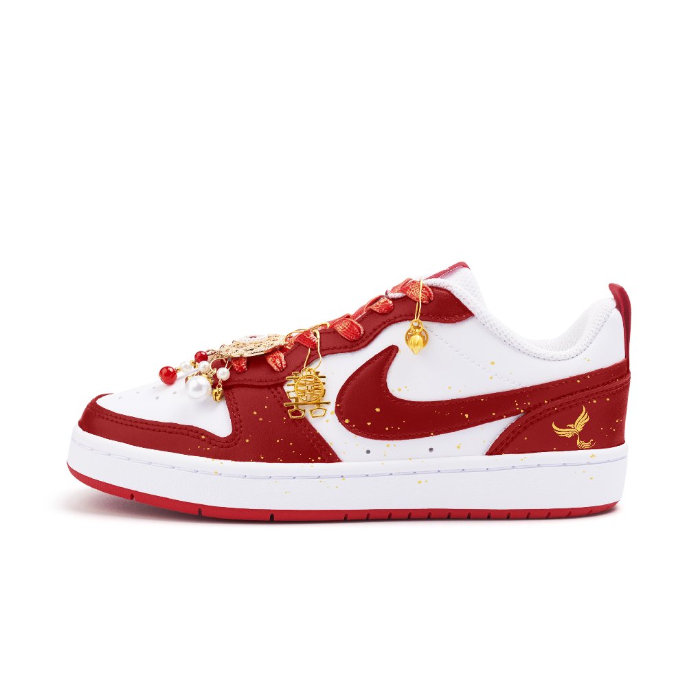 Nike Court Borough Cushioning, Wear Resistant Low Top Skateboard Shoes Women's Red