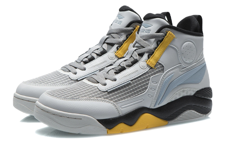LiNing Cushioning Anti-Slip Wear-Resistant Lightweight Breathable Coverage High-Top Basketball Shoes Men's Gray купить в интернет-магазине Yoocart с быстрой доставкой по России.