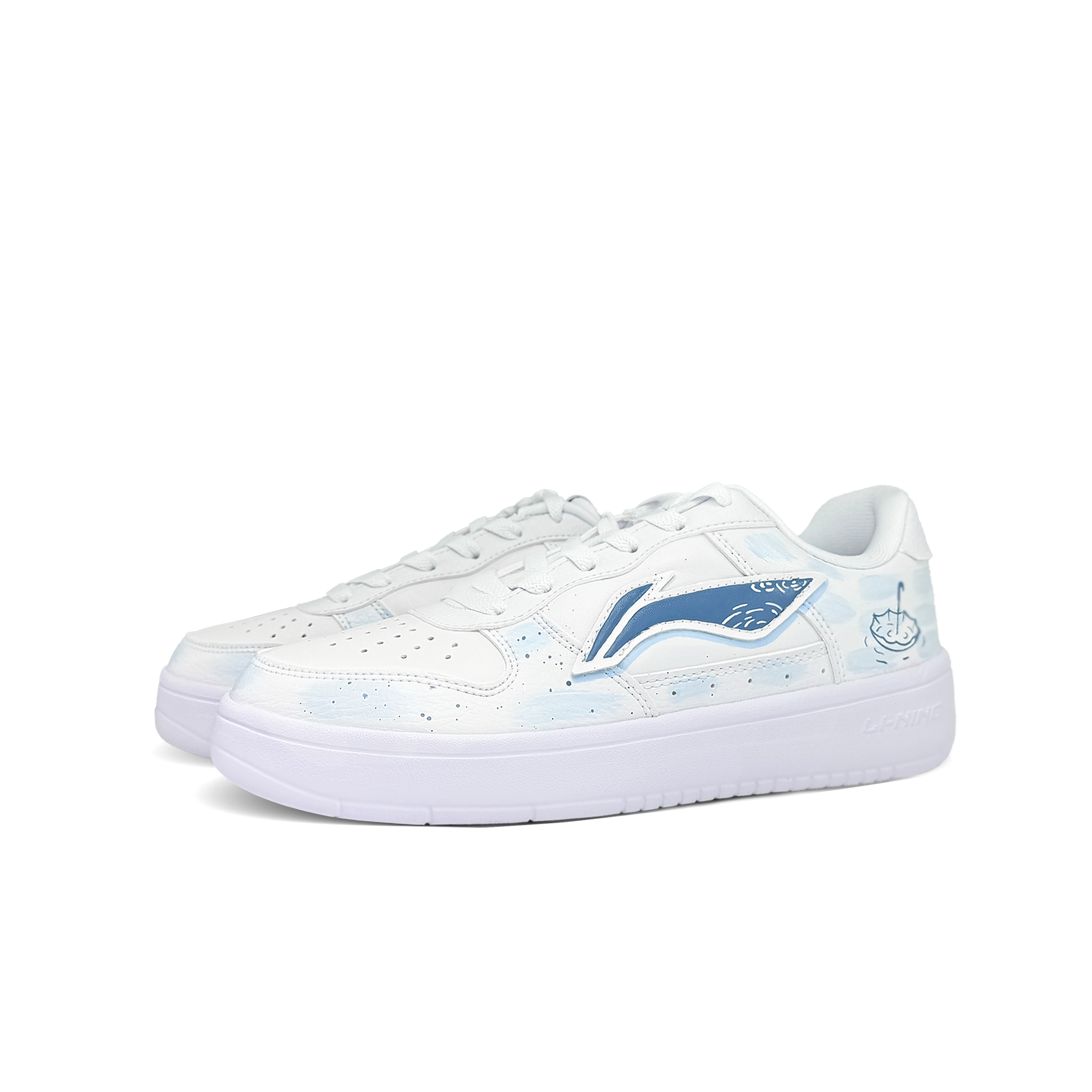 LiNing Pontoon Boats Slip Resistant And Abrasion Resistant Coverage Low top Skateboard Shoes Men's White Blue купить в интернет-магазине Yoocart с быстрой доставкой по России.