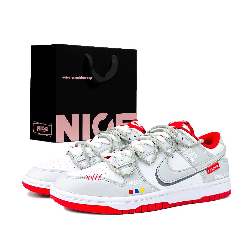 Nike Dunk Abrasion Resistant Low Top Skateboard Shoes Unisex Light Gray