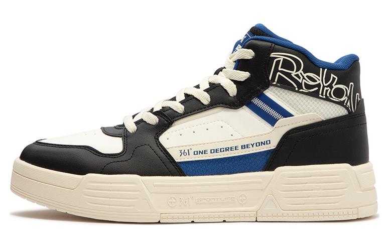 361° Warm High-Top Skateboard Shoes Men's White Black Blue