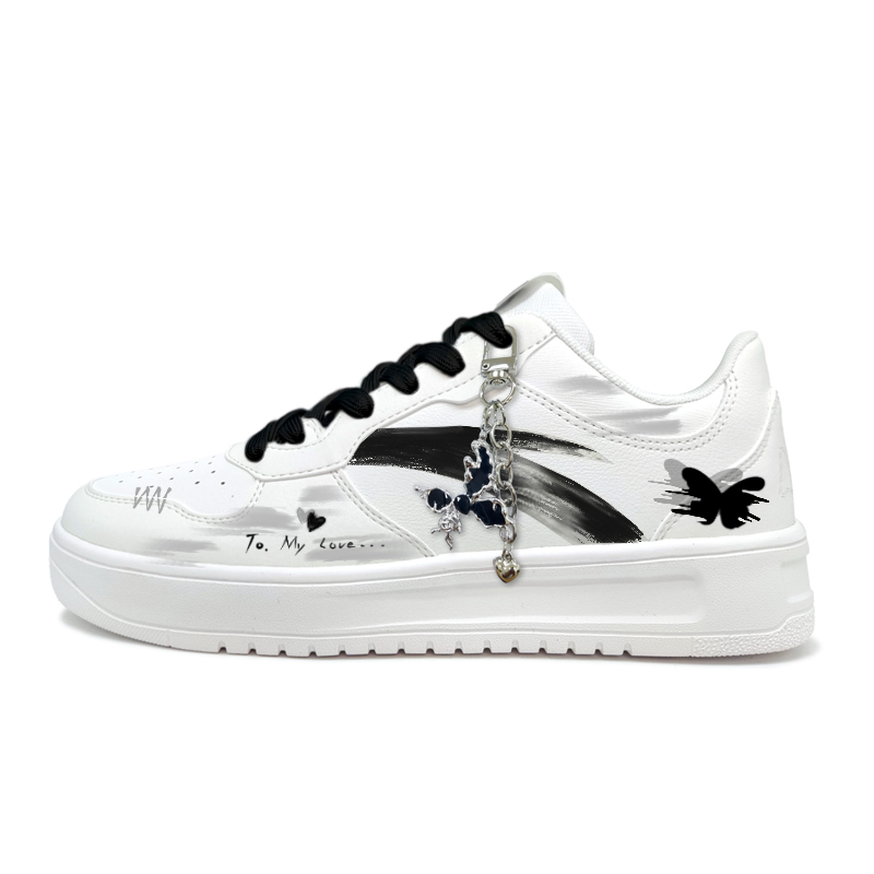 Anta Relaxed Wear resistant And Lightweight Low Top Skateboard Shoes Unisex Black White
