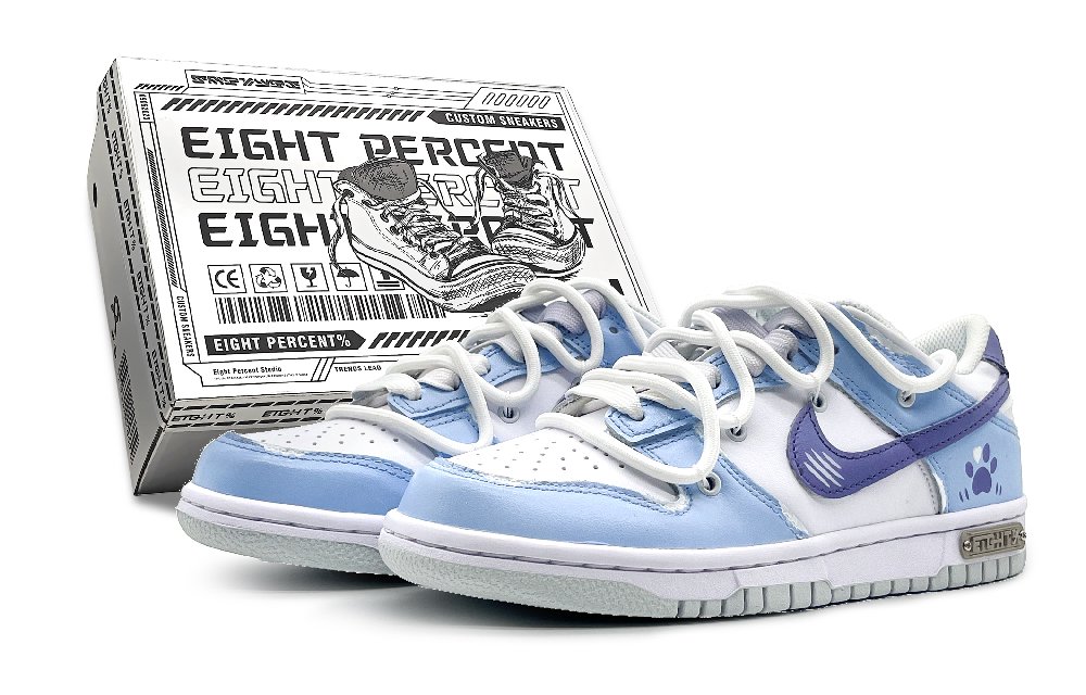 Nike Dunk 'Neutral Grey' Slip-Resistant Cushioning Abrasion-Resistant Low-Top Skateboard Shoes Women's Blue Purple
