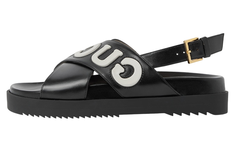 GUCCI Women's Crossover Sandal 'Black White' Women's