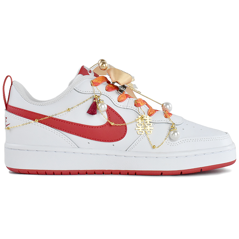 Nike Court Borough 2 Anti Slip Wear Resistant Low Top Skateboard Shoes Women's White Red купить в интернет-магазине Yoocart с быстрой доставкой по России.
