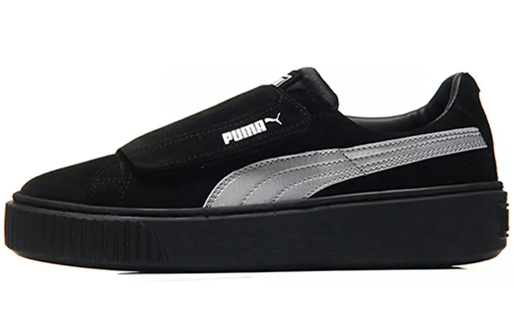 PUMA Platform Strap Satin Shoes Black Women's