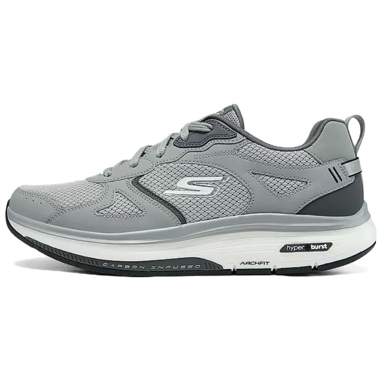 Skechers MEN'S GO WALK Cushioning Coverage Rebound Low-Top Casual Running Shoes Men's Gray