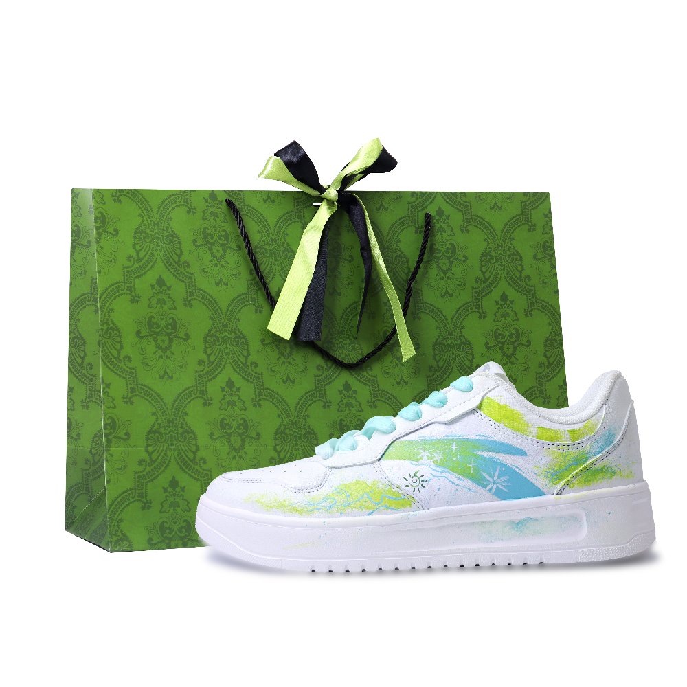 Anta Relaxed Abrasion Resistant Slip Resistant Low Top Skateboard Shoes Men's White Green Blue
