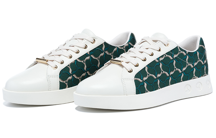 LI NING 1990 Classic Collection Anti Slip Wear Resistant Low Top Skateboard Shoes Women's White Green
