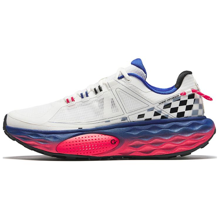 Anta Cushioning Wear-Resistant Low-Top Running Shoes Men's White Blue