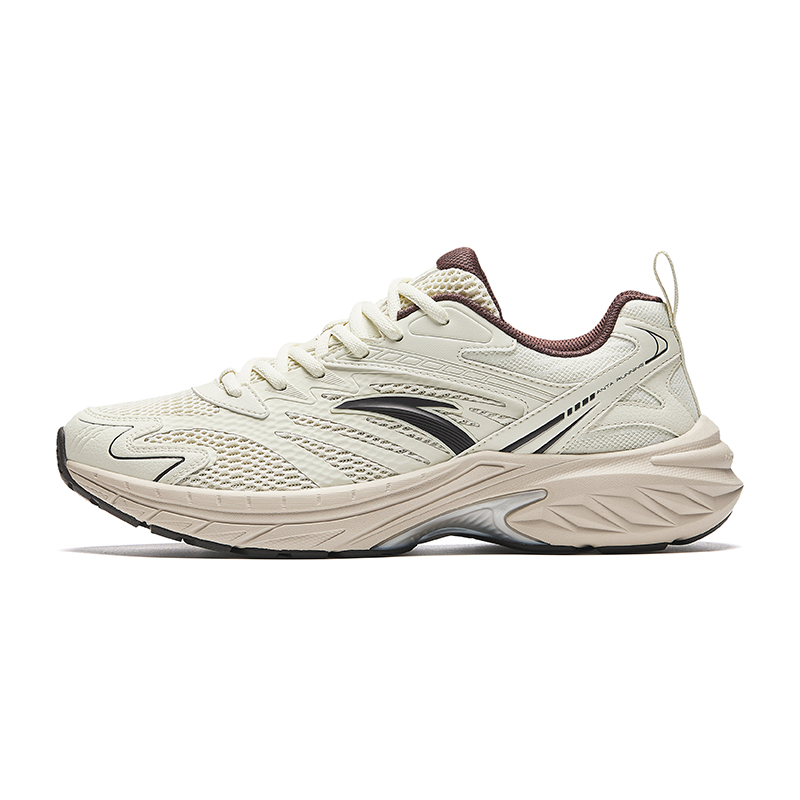 Anta Anti Slip Wear Resistant Low Top Casual Running Shoes Men's Ecru