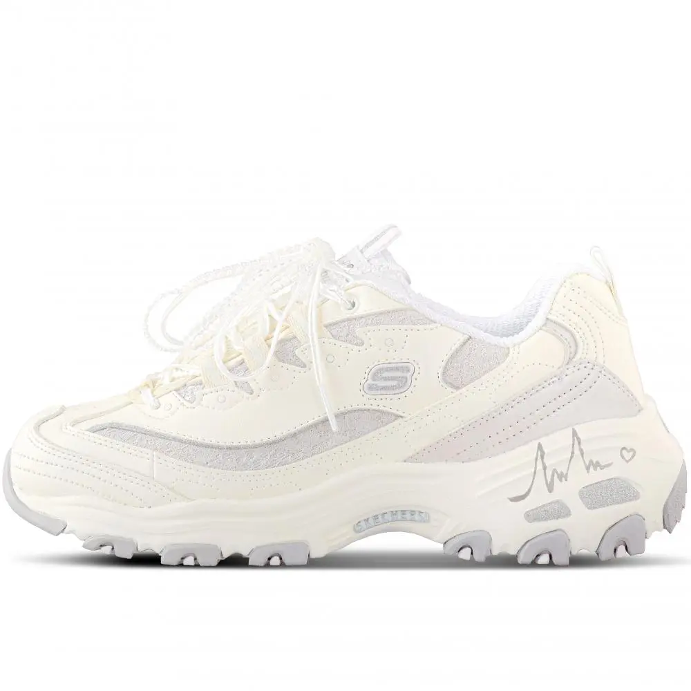 Skechers D'Lites 1.0 Chunky Sneakers Women's Low top Beige Yellow/Silver