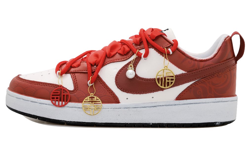 Nike Court Borough Low Top Skateboard Shoes Women's White Red