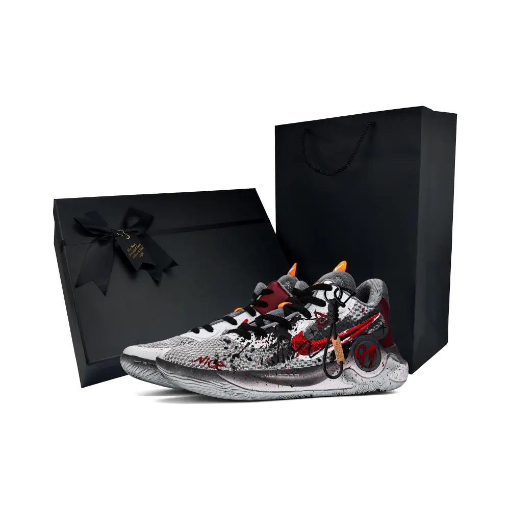 Nike KD Trey 5 IX Racing Track High End Box Cushioning, Wear Resistant High top Basketball Shoes Unisex Black Red