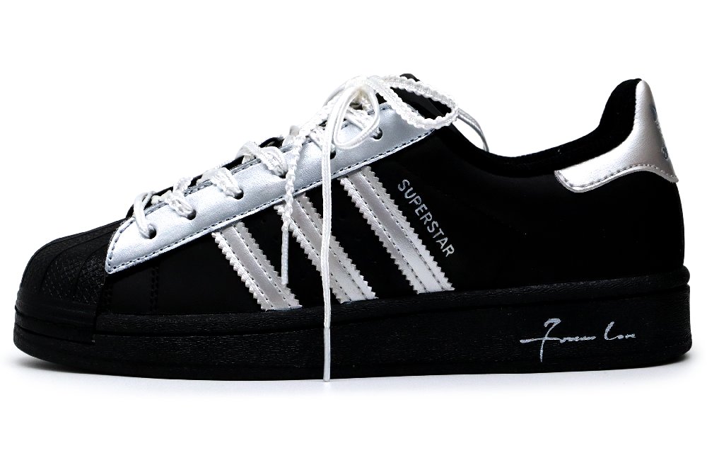 Adidas Originals Superstar Skateboard Shoes Unisex Low Top Black/Silver