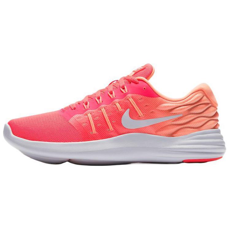 Nike LunarStelos Anti-Slip And Wear-Resistant Rebound Low-Top Casual Running Shoes Women's Red Orange