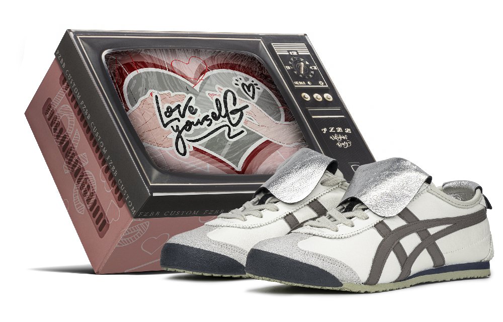Onitsuka Tiger MEXICO 66 Wear-Resistant Lightweight Height Increasing Low-Top Casual Shoes Unisex Silver Brown Beige